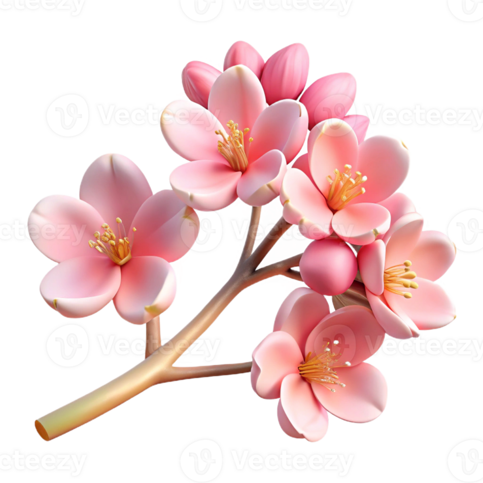 serene artistic A Branch of Cherry Blossoms in Full original png
