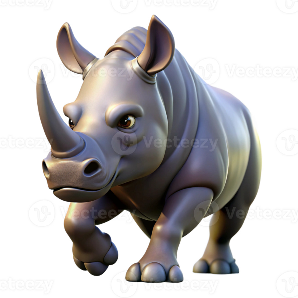 vibrant abstract A Powerful Rhinoceros Charging Through 4K png