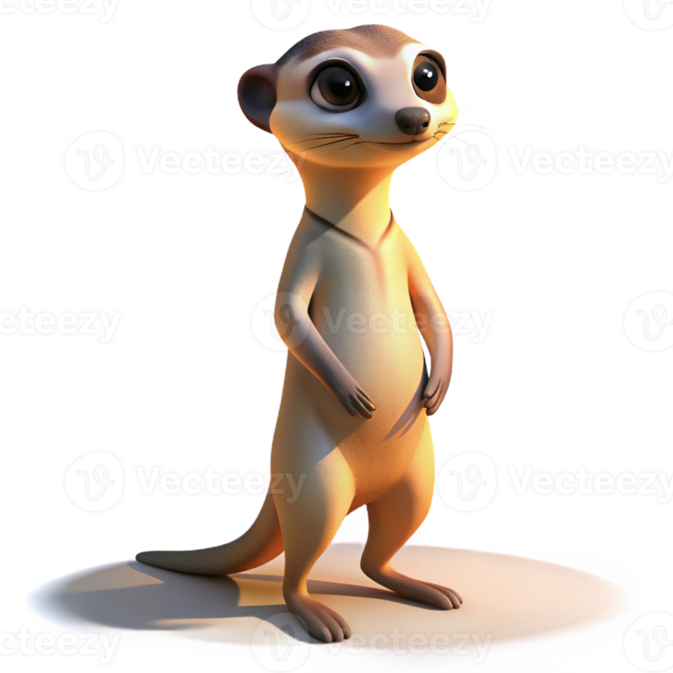 impressive traditional A Curious Meerkat Standing on Its Hind detailed png
