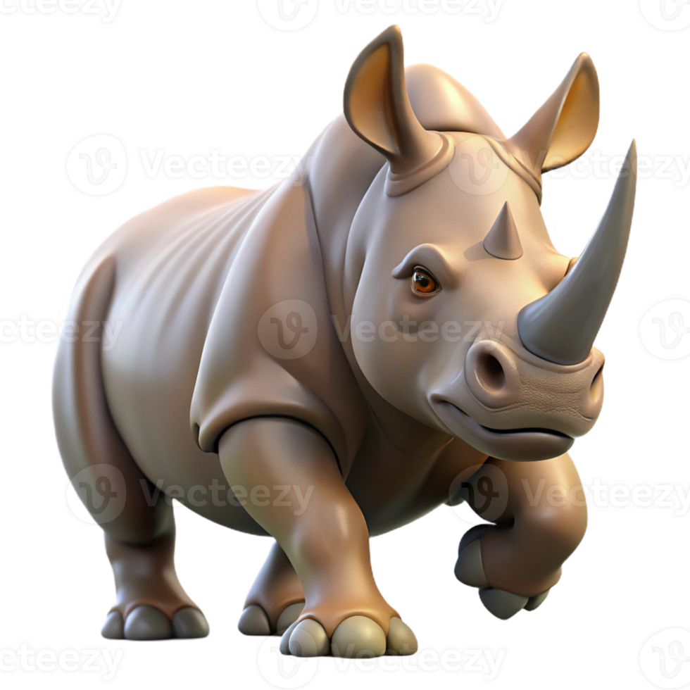 vibrant modern A Powerful Rhinoceros Charging Through 4K png