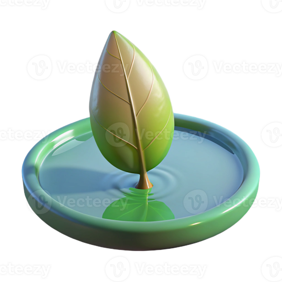 magnificent classic A Single Leaf Floating on the Surface of high quality png