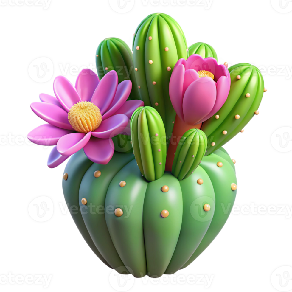 extraordinary artistic A Cactus in Bloom Vibrant Flowers detailed png
