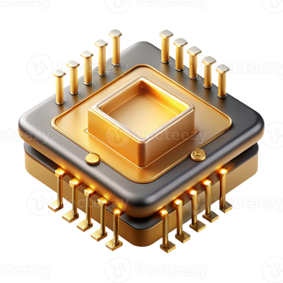 dramatic vintage A Single Microchip Displaying Intricate genuine png