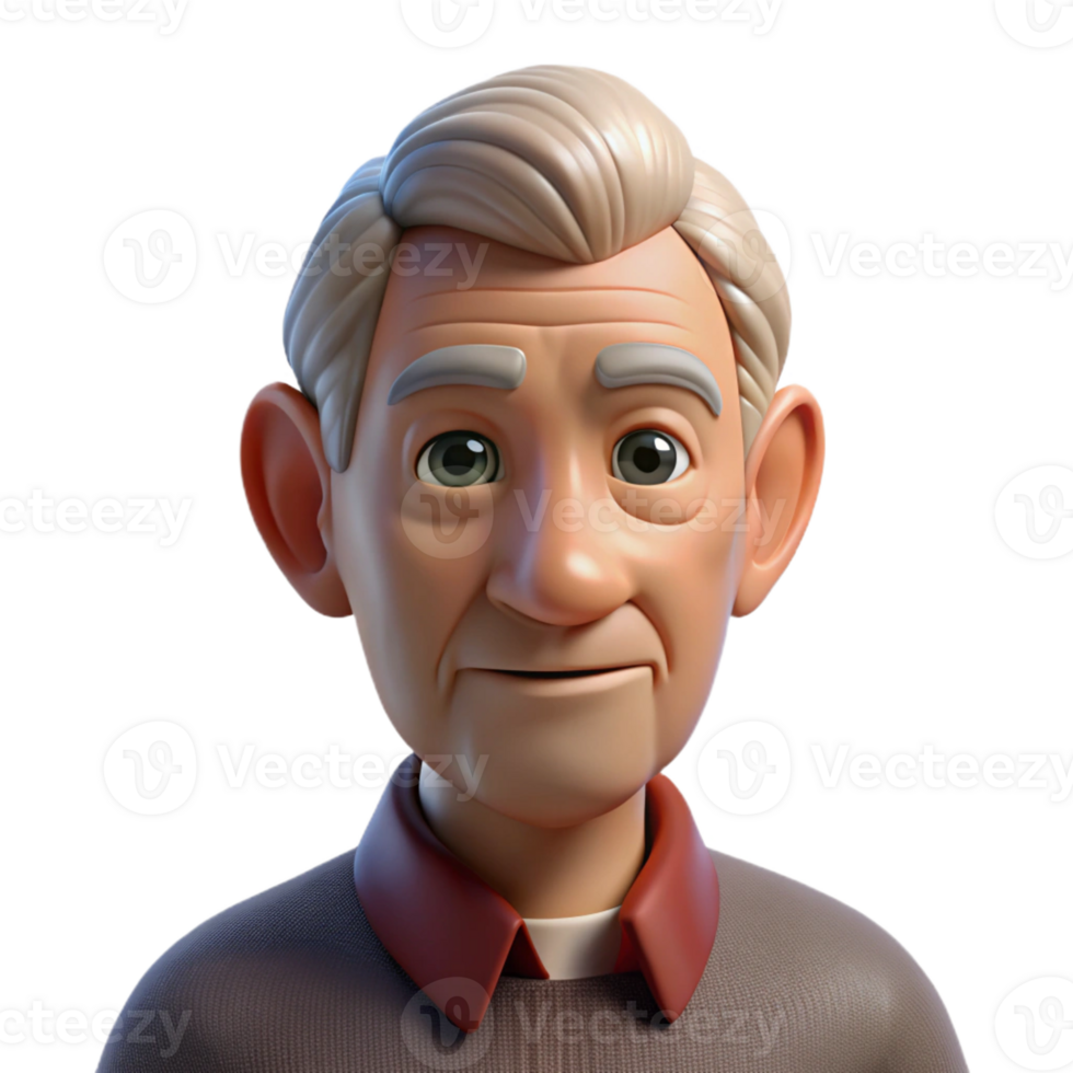 vibrant vintage Portrait of an Elderly Man with Deep detailed png