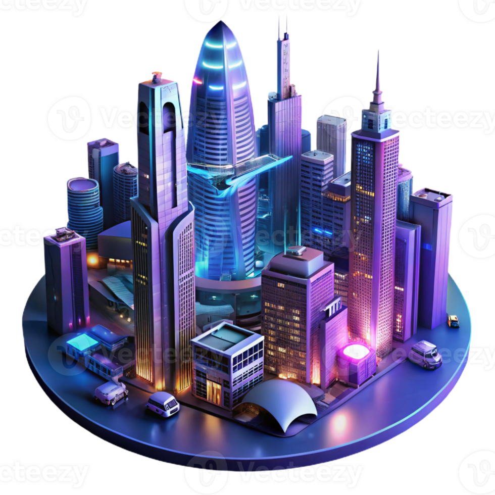 beautiful abstract A Futuristic Cityscape at Night Flying authentic png