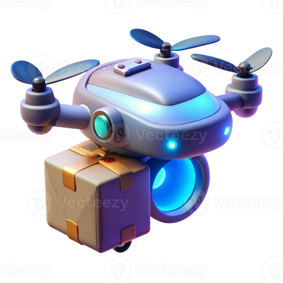 beautiful rustic A Futuristic Drone Delivering a Package original png