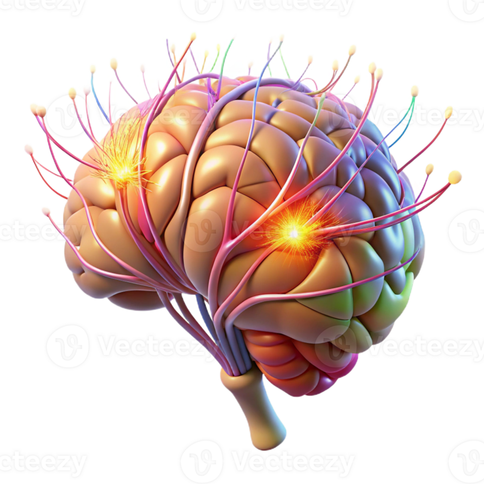 extraordinary rustic A D Model of a Human Brain Neural exclusive png