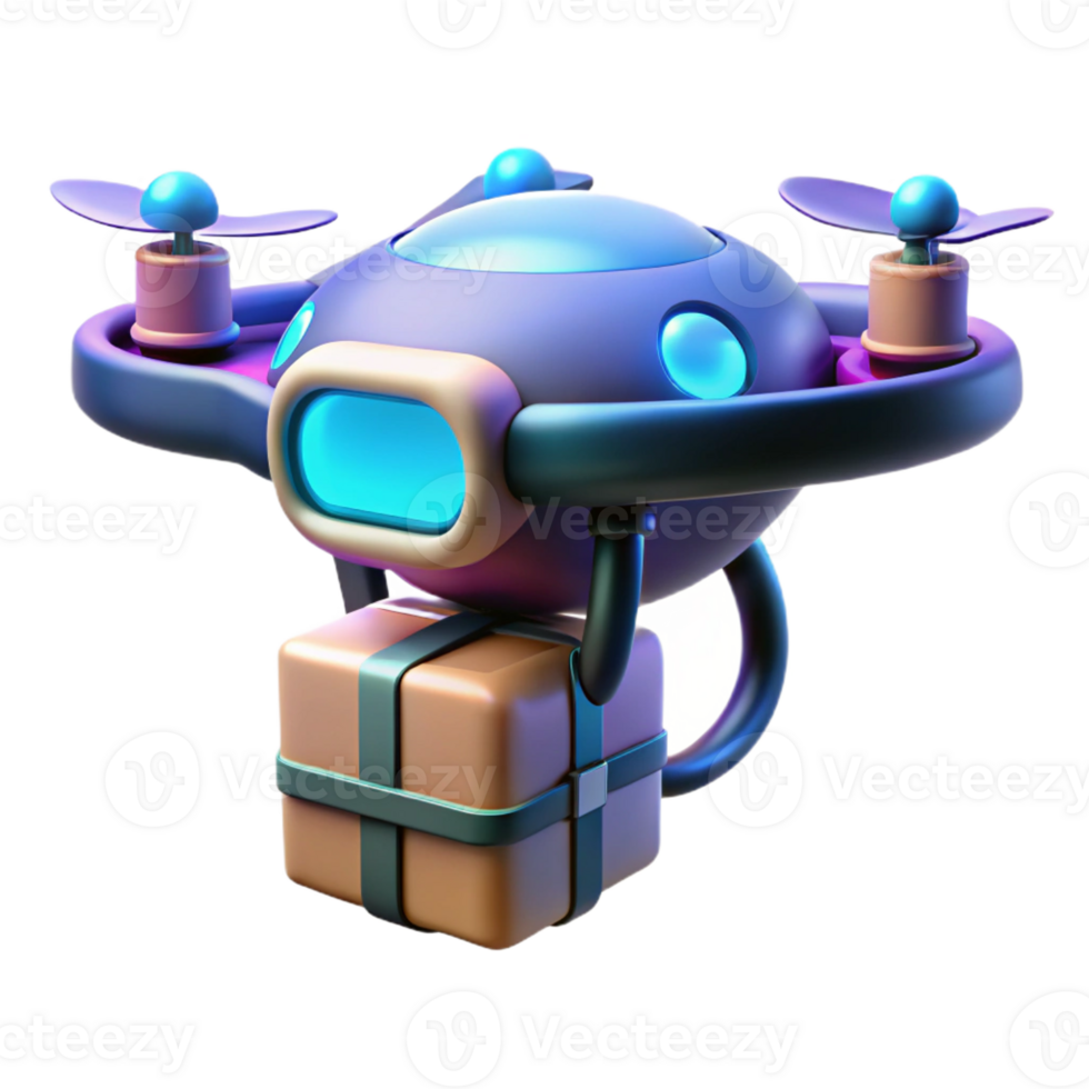 beautiful minimalist A Futuristic Drone Delivering a Package 4K png