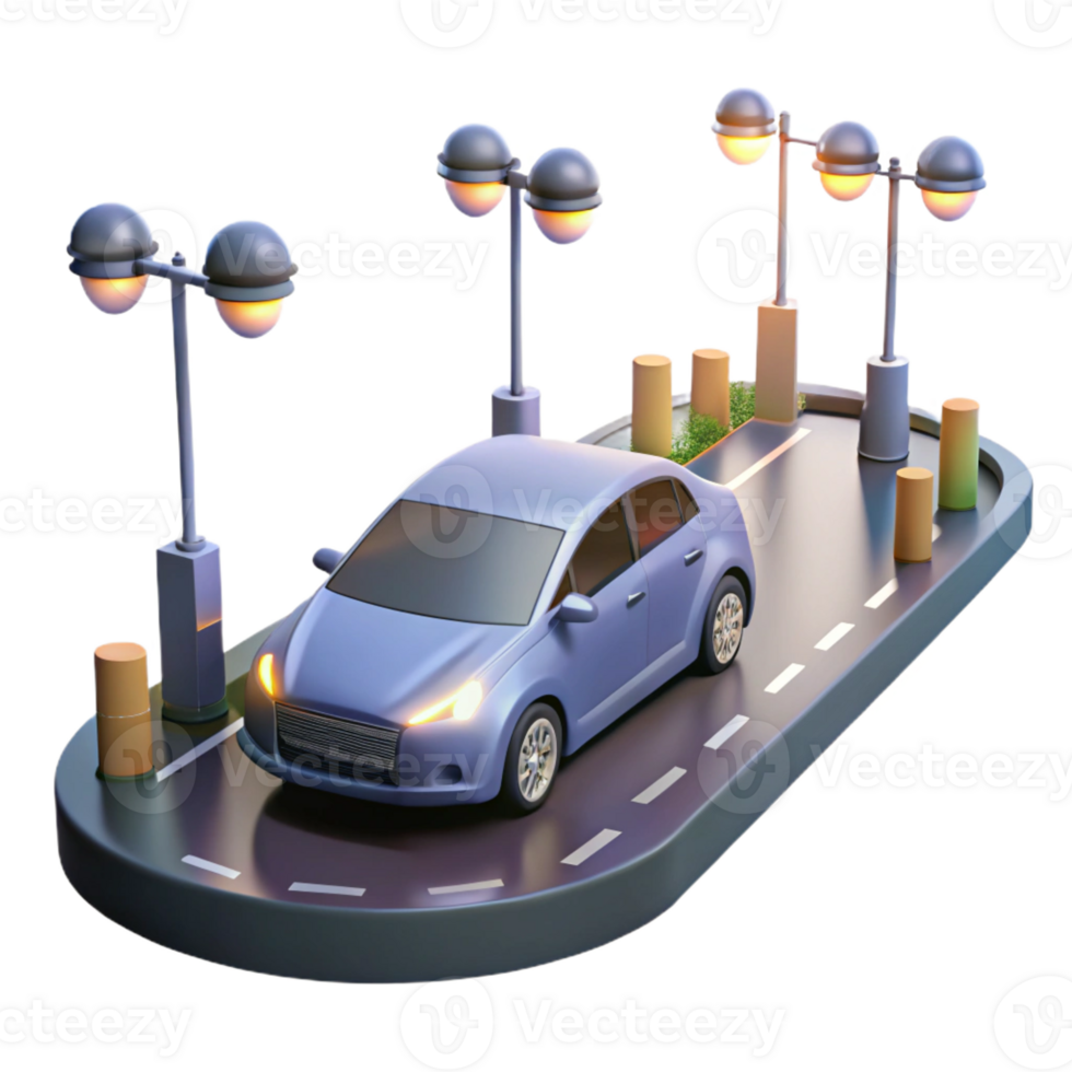 extraordinary traditional A Self Driving Car Navigating a Busy City high resolution png