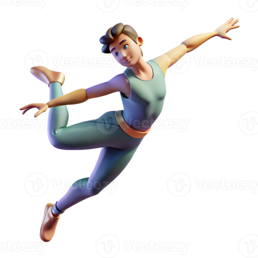 impressive classic Portrait of a Dancer Mid Leap Motion 4K png