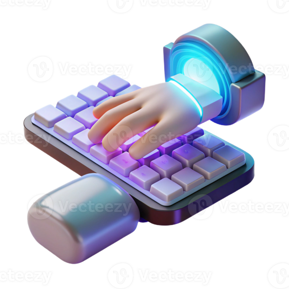 impressive vintage A Holographic Keyboard Projecting from a 4K png
