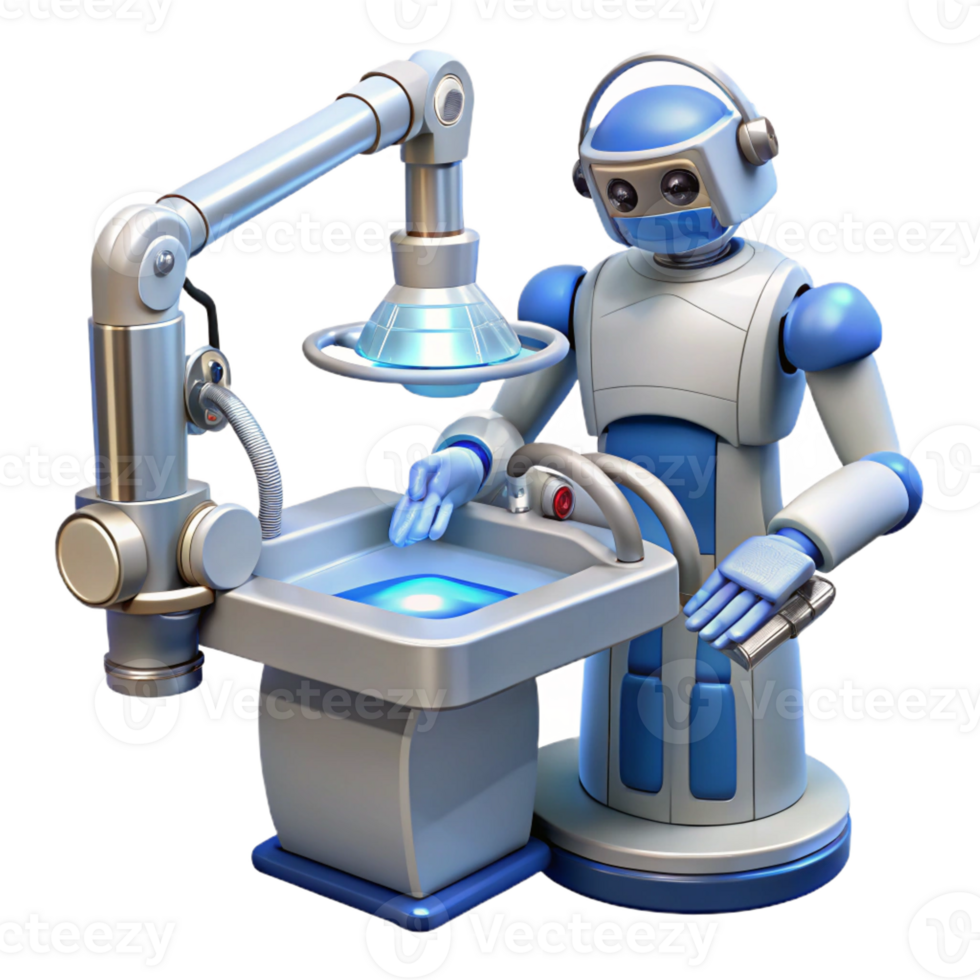 magnificent traditional A Futuristic Surgical Robot Performing a detailed png