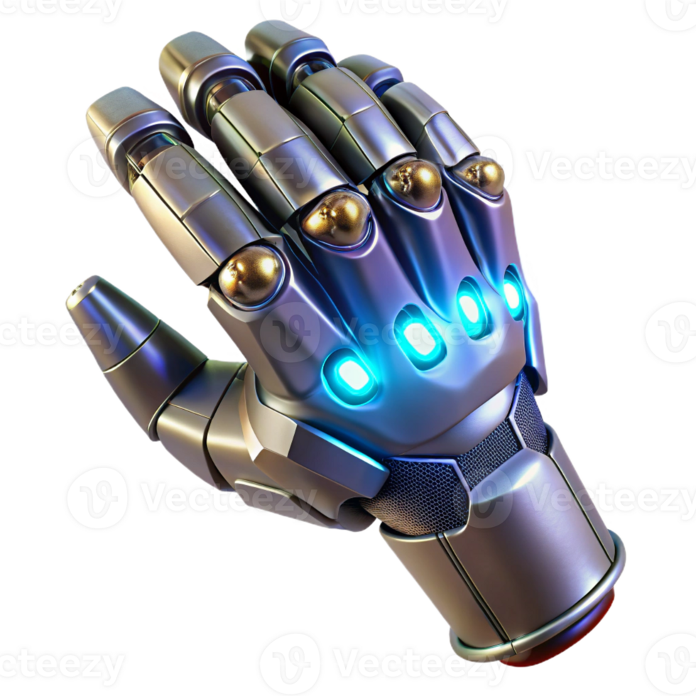vibrant traditional A Bionic Hand Gripping a Futuristic Tool high resolution png