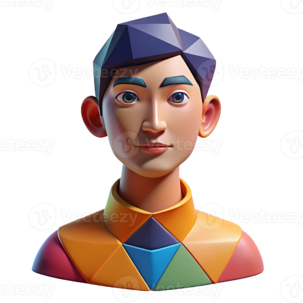 impressive rustic Portrait of a Person Made of Geometric original png