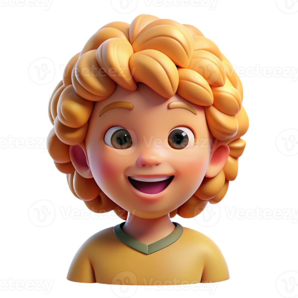 vibrant artistic Portrait of a Little Girl with Curly exclusive png