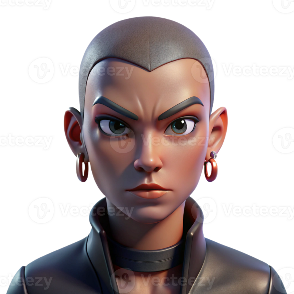 vibrant modern Portrait of a Non Binary Person with high quality png