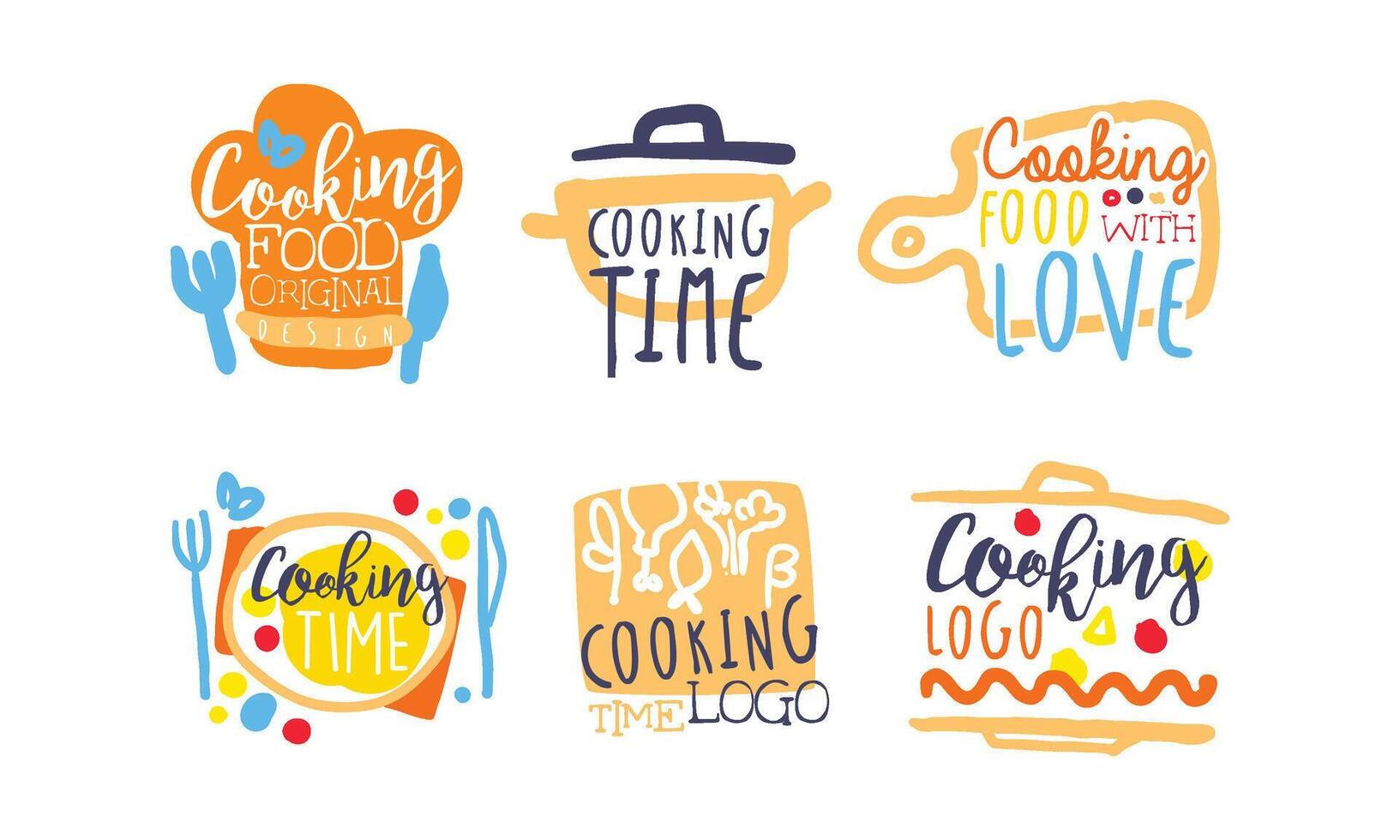 Cooking Logo and Labels Design Set vector