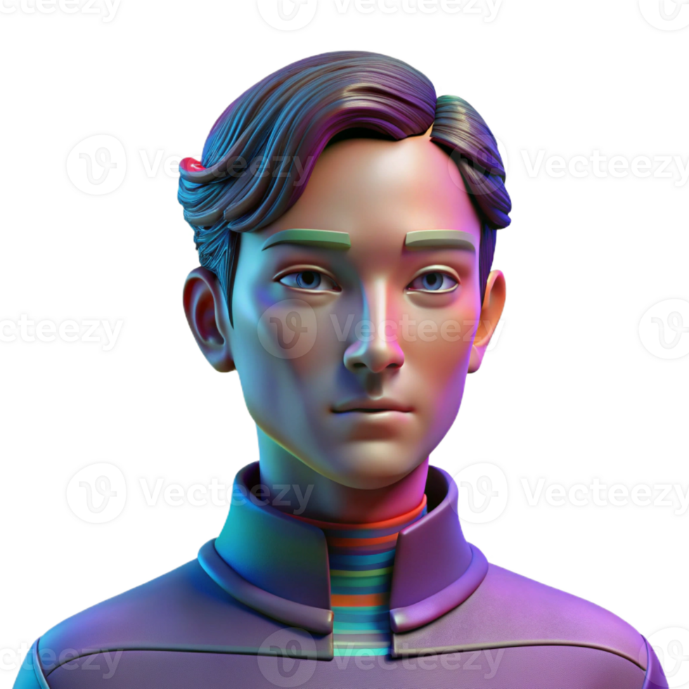 elegant creative Portrait of a Person with Glitch Art 4K png