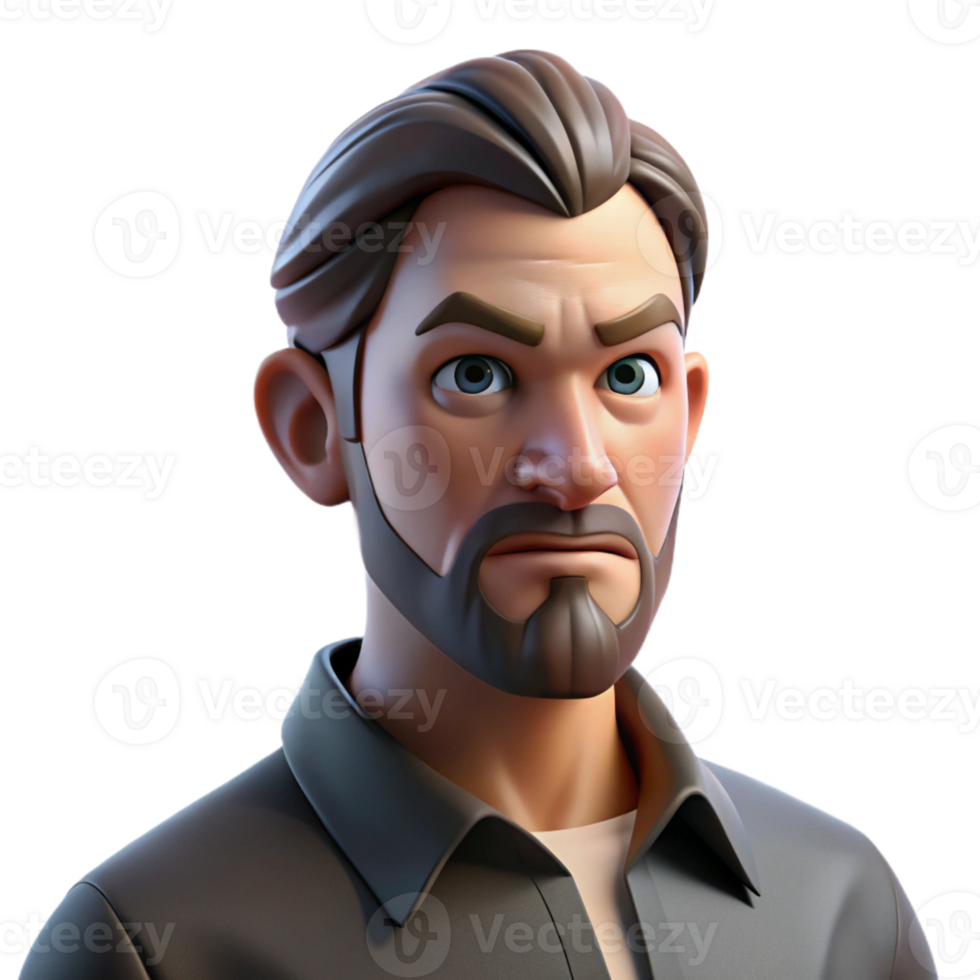 vibrant minimalist Portrait of a Middle Aged Man with a premium png