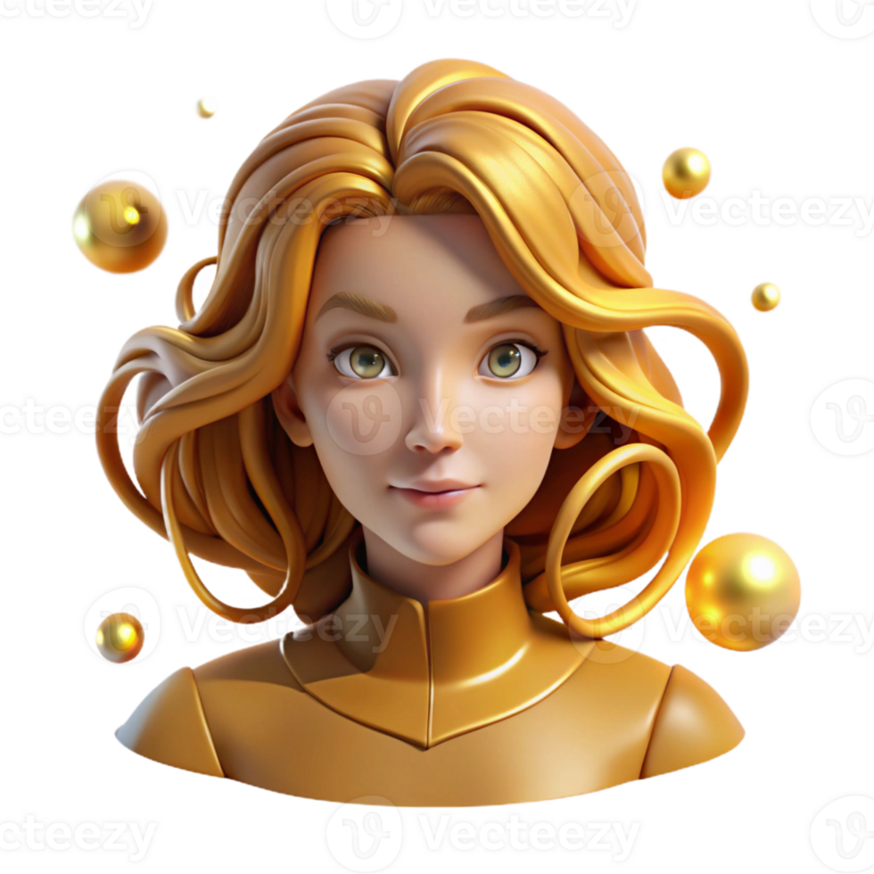magnificent artistic Portrait of a Young Woman with Flowing detailed png