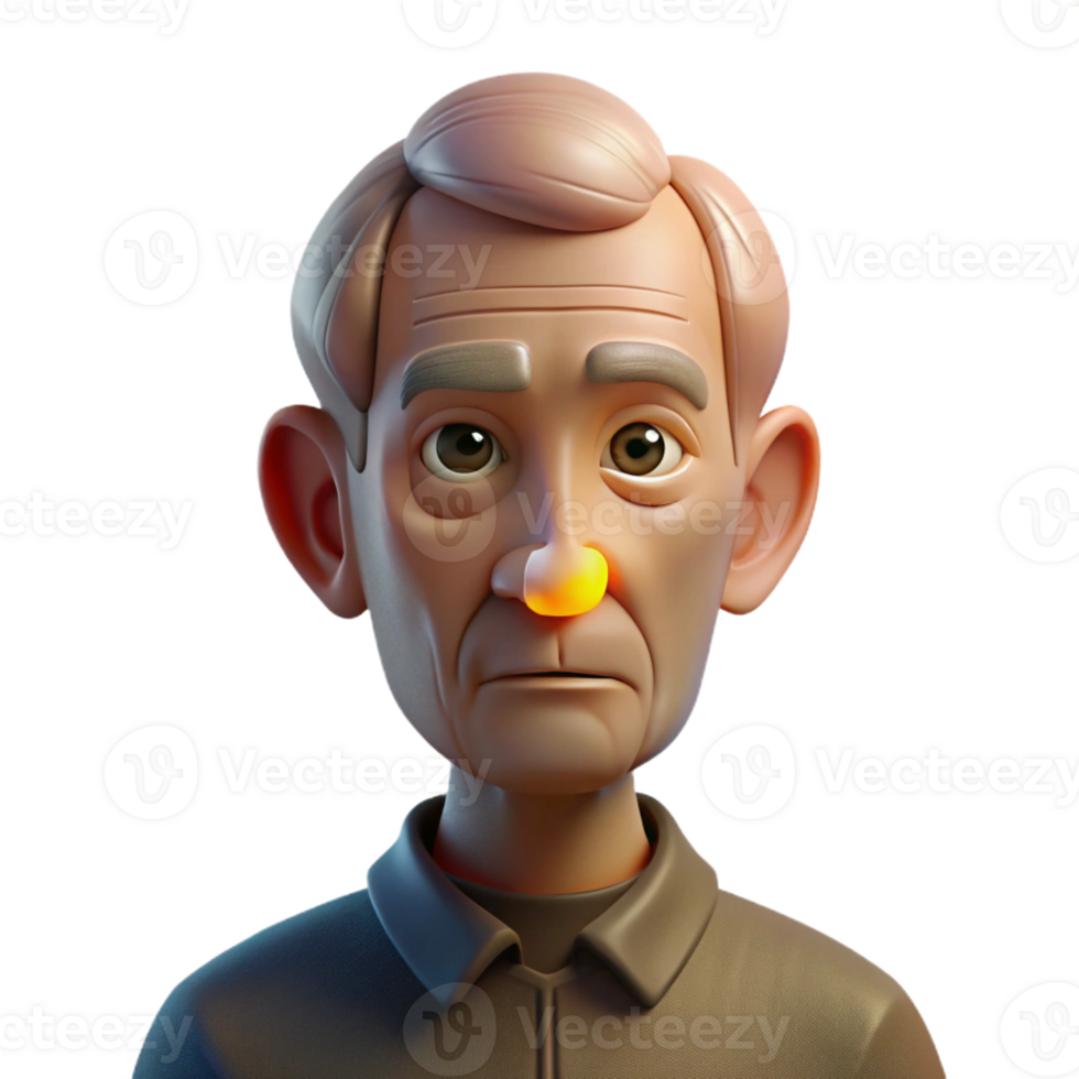 elegant artistic Portrait of an Elderly Man with a original png