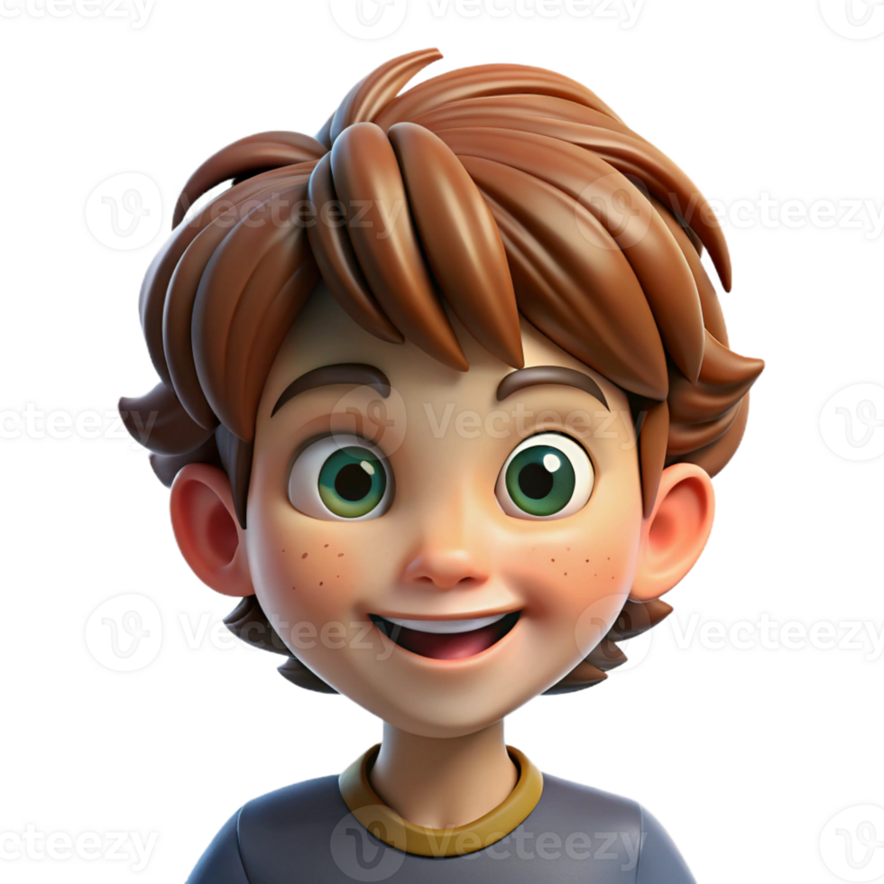 dramatic classic Portrait of a Child with Messy Brown Hair premium png