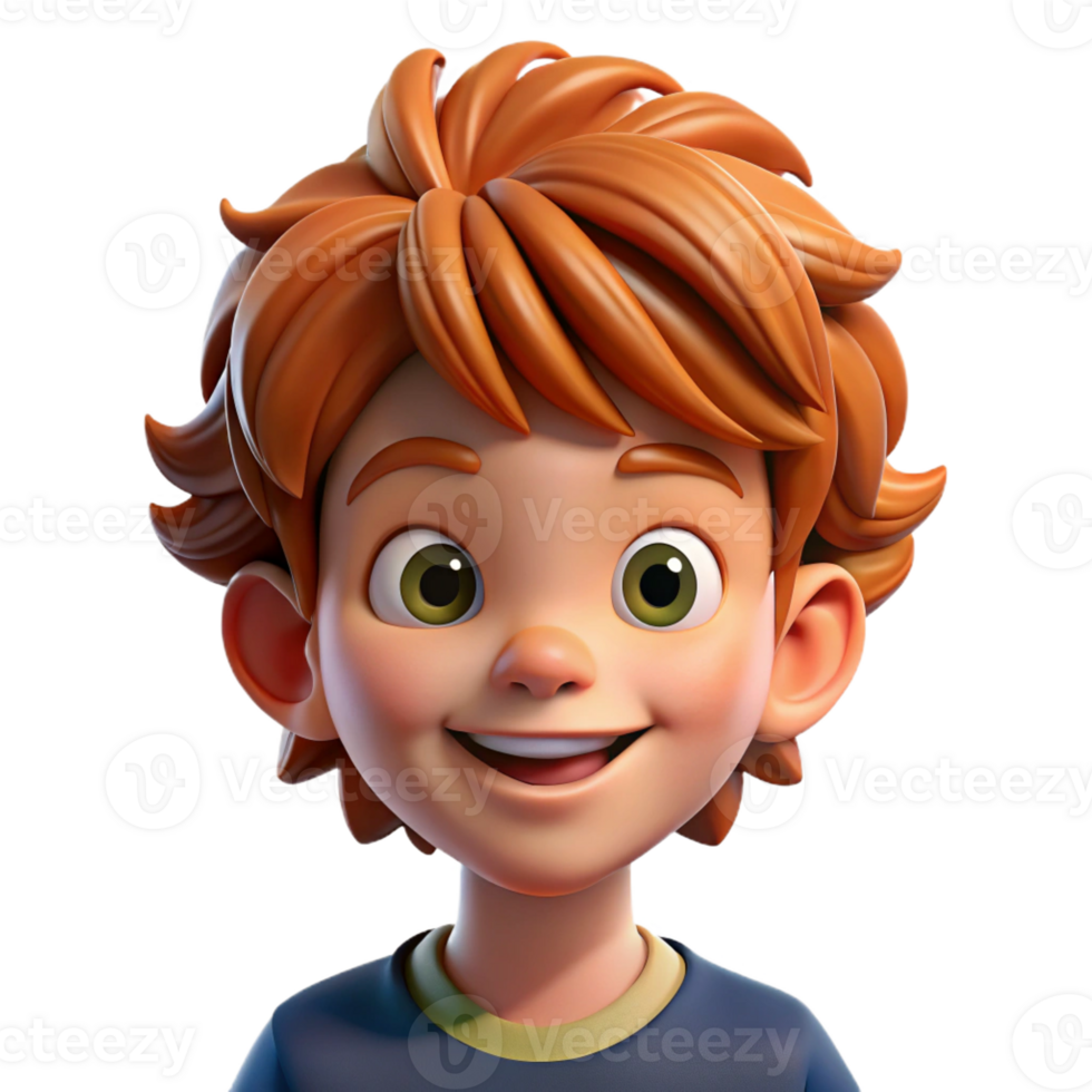 magnificent creative Portrait of a Child with Messy Brown Hair professional png