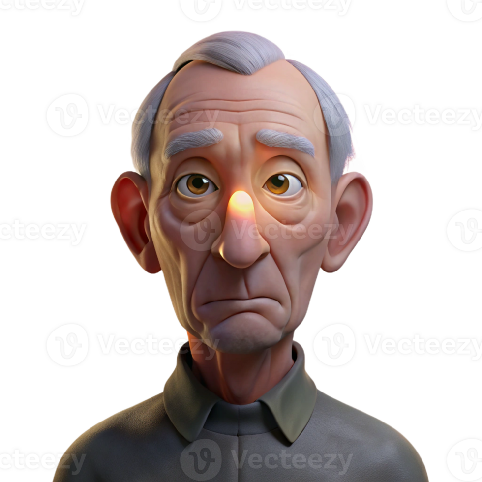 serene minimalist Portrait of an Elderly Man with a authentic png