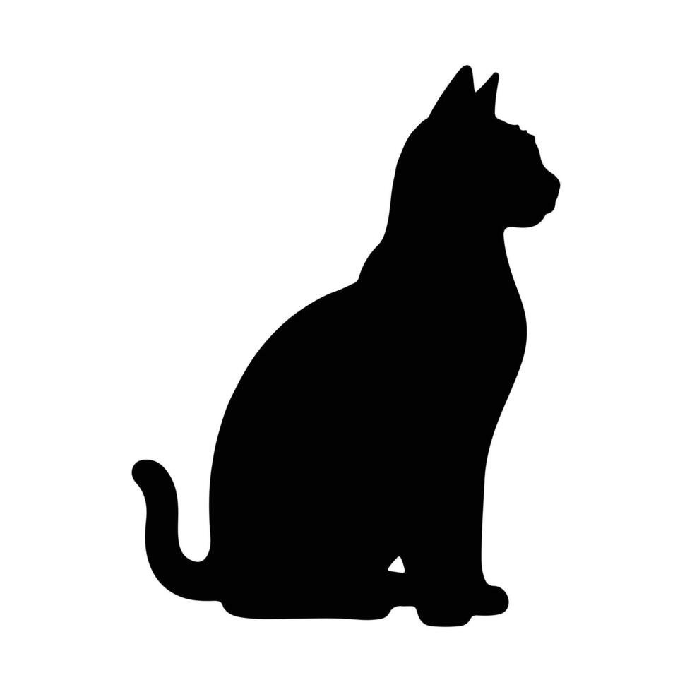 Black Cat Silhouette on White Background vector