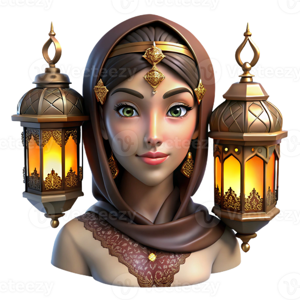 magnificent artistic Portrait of a Young Woman with Intricate original png