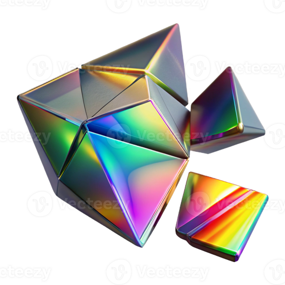 dramatic modern Fractured Shards of Glass Refracting a high resolution png