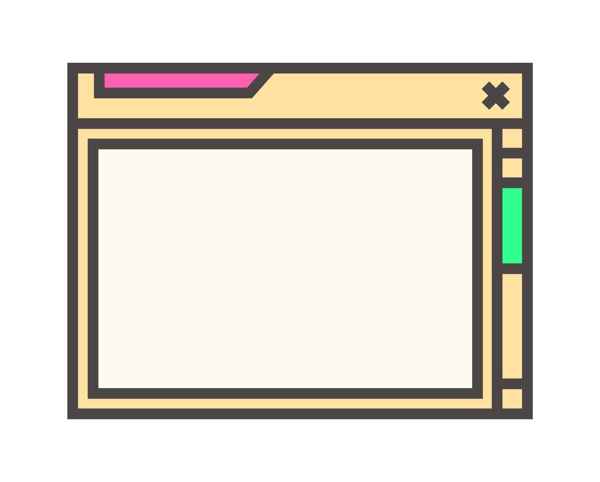 A web page with a blank screen vector