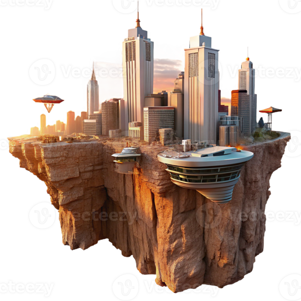 extraordinary modern A Futuristic Cityscape Built Into the professional png