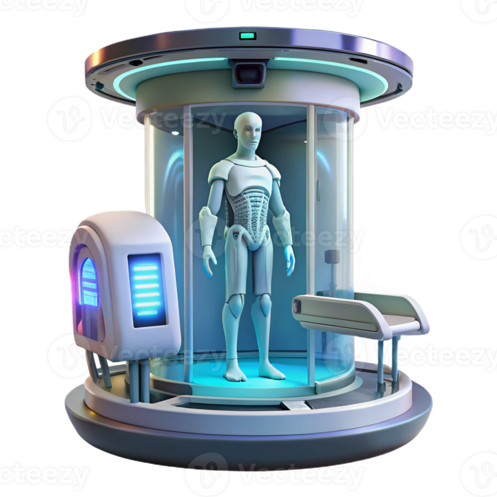 magnificent artistic A Futuristic Medical Bay with Holographic 4K png
