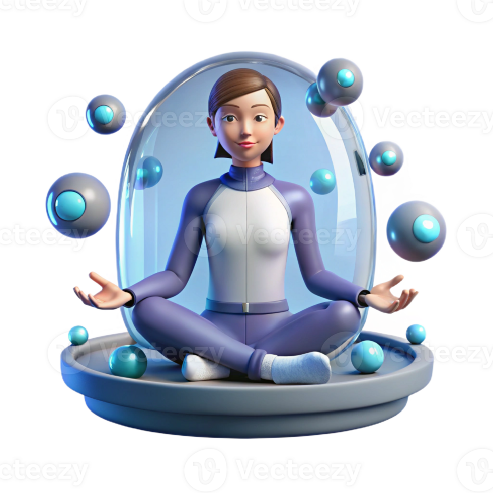 wonderful classic A Young Woman with Cybernetic Implants detailed png