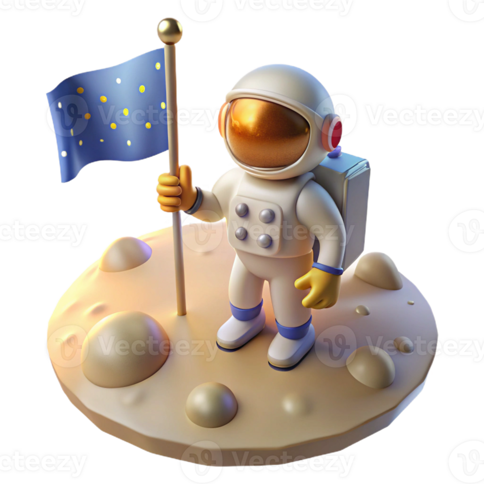 magnificent traditional A Lone Astronaut Planting a Flag on a high quality png