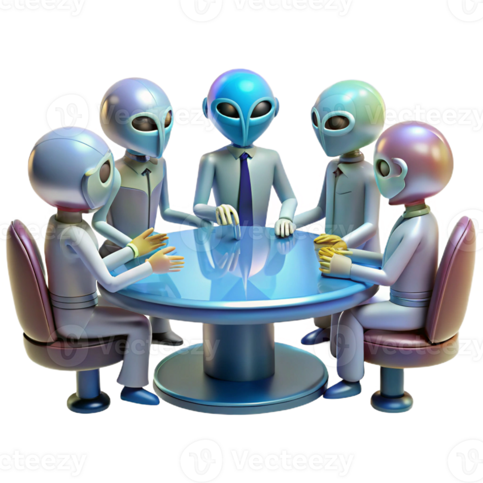 wonderful rustic A Group of Alien Diplomats Meeting Around authentic png