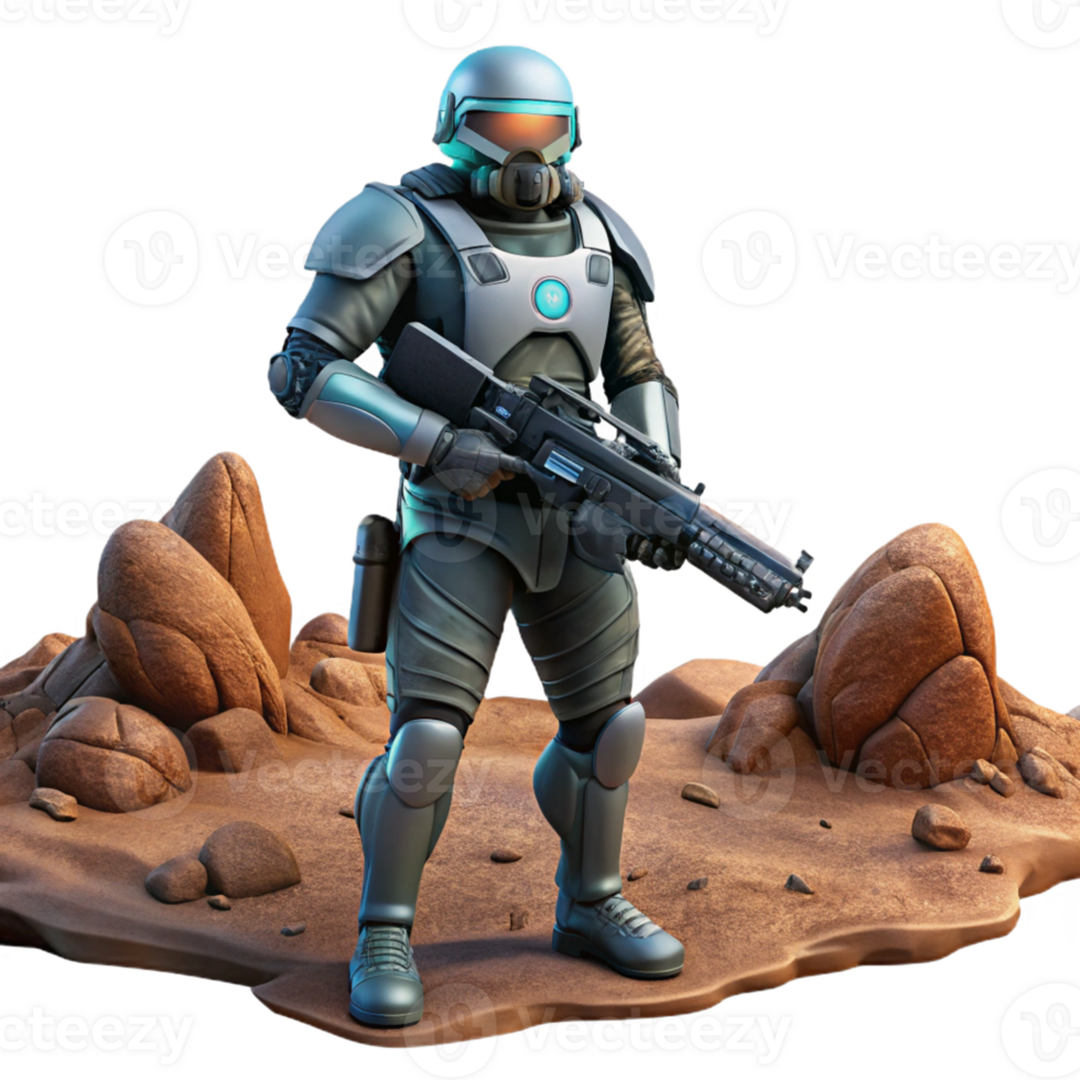 magnificent artistic A Futuristic Soldier Armed with a Plasma authentic png