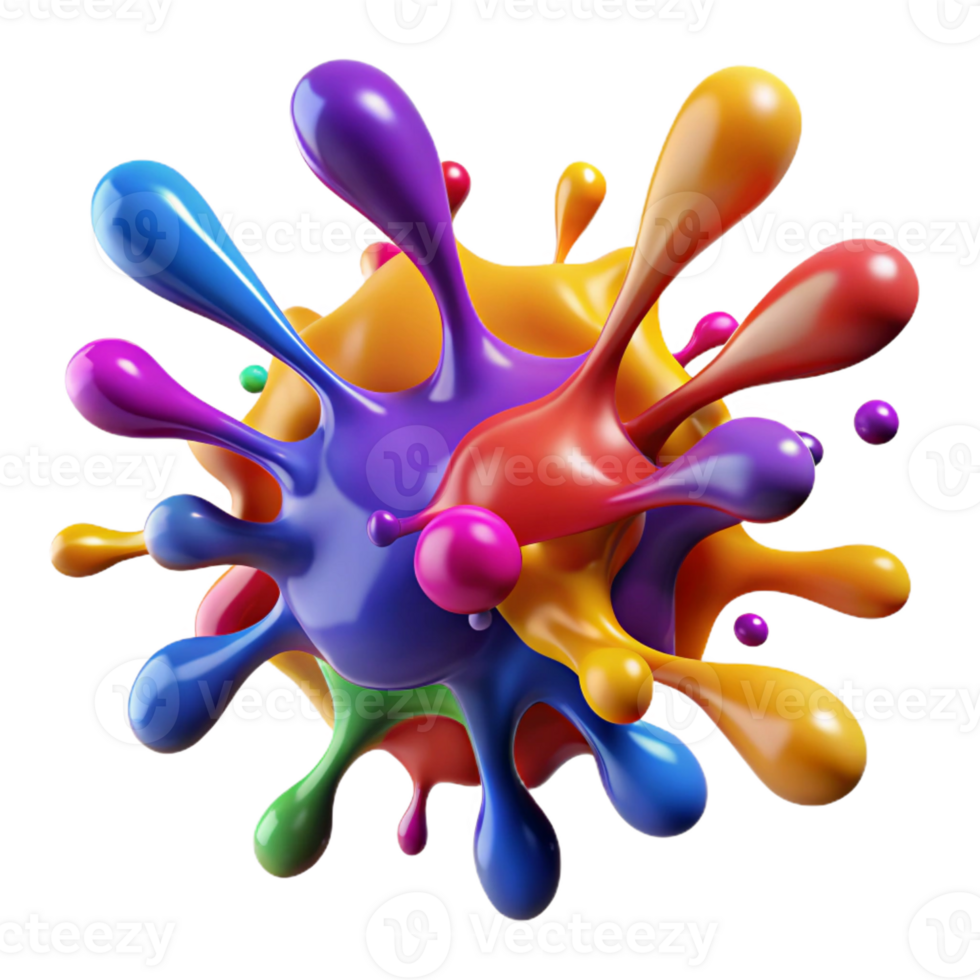 impressive artistic A Chaotic Explosion of Colorful Paint genuine png