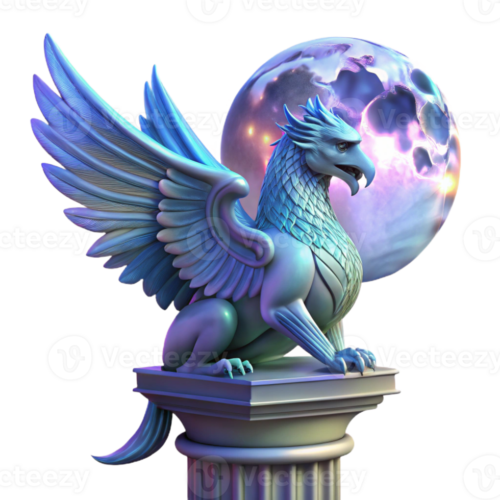wonderful modern A Majestic Griffin with Iridescent authentic png