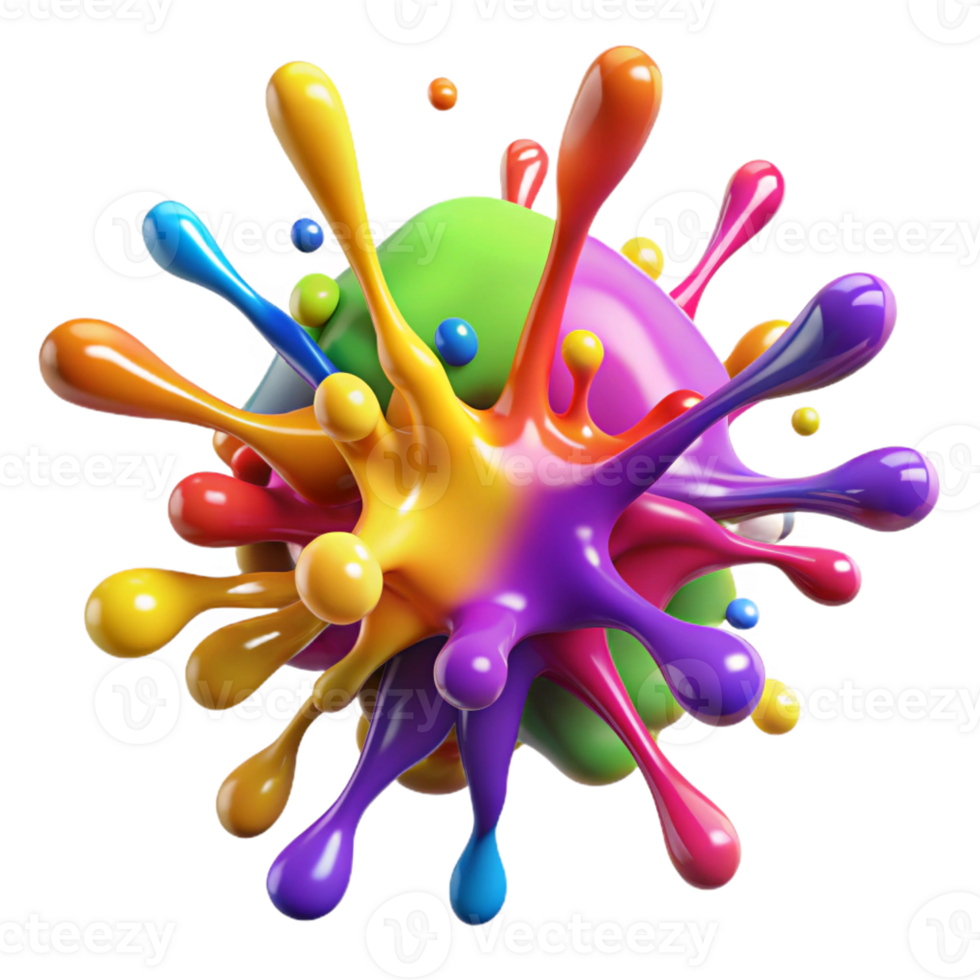 serene modern A Chaotic Explosion of Colorful Paint original png