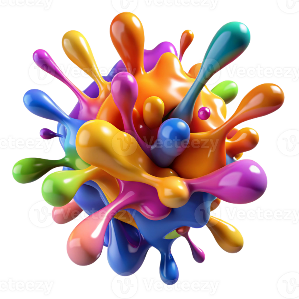 dramatic traditional A Chaotic Explosion of Colorful Paint genuine png