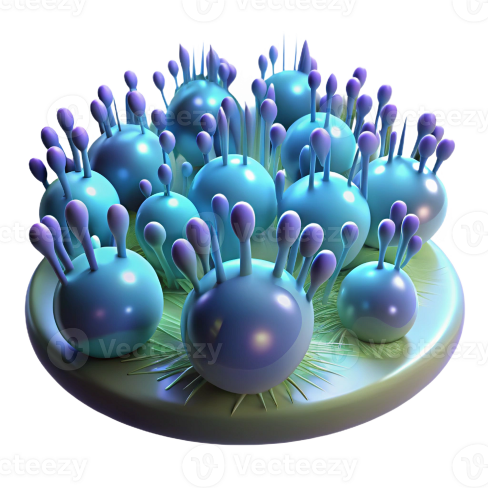 serene traditional A Field of Pulsating Bioluminescent detailed png