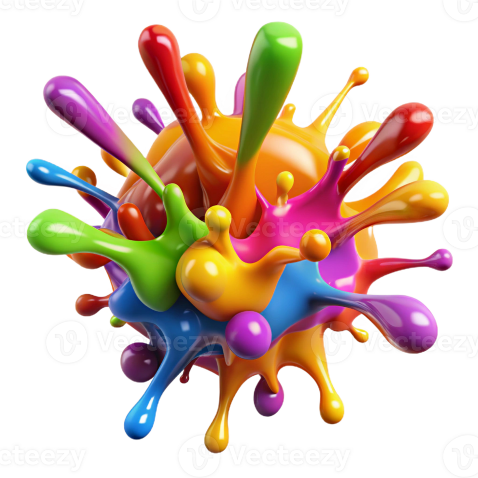 dramatic traditional A Chaotic Explosion of Colorful Paint detailed png