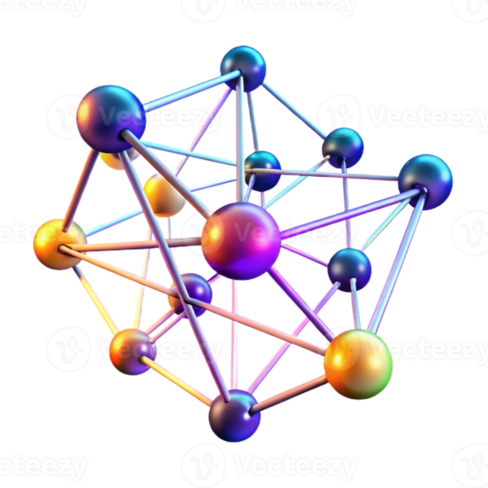 serene contemporary A Network of Interconnected Glowing high quality png