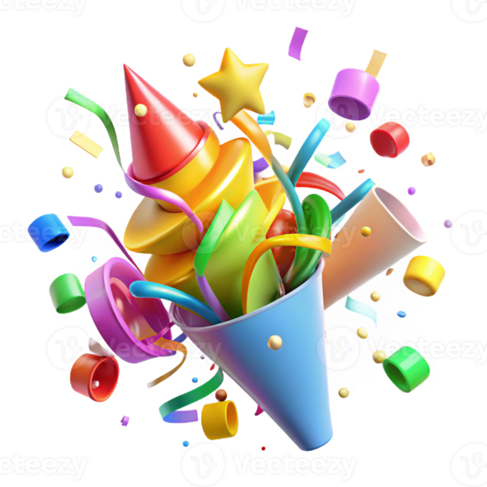 dramatic contemporary extraordinary artistic A Chaotic Explosion of Colorful Confetti exclusive professional png
