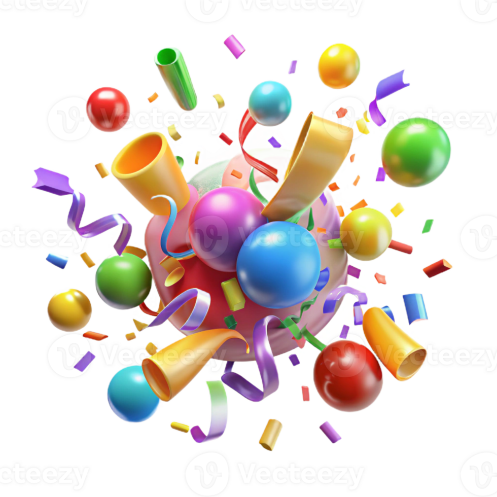 serene contemporary A Chaotic Explosion of Colorful Confetti authentic png