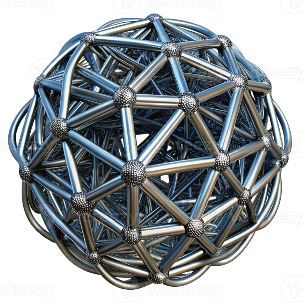 elegant artistic A Complex Network of Interwoven Metallic professional png