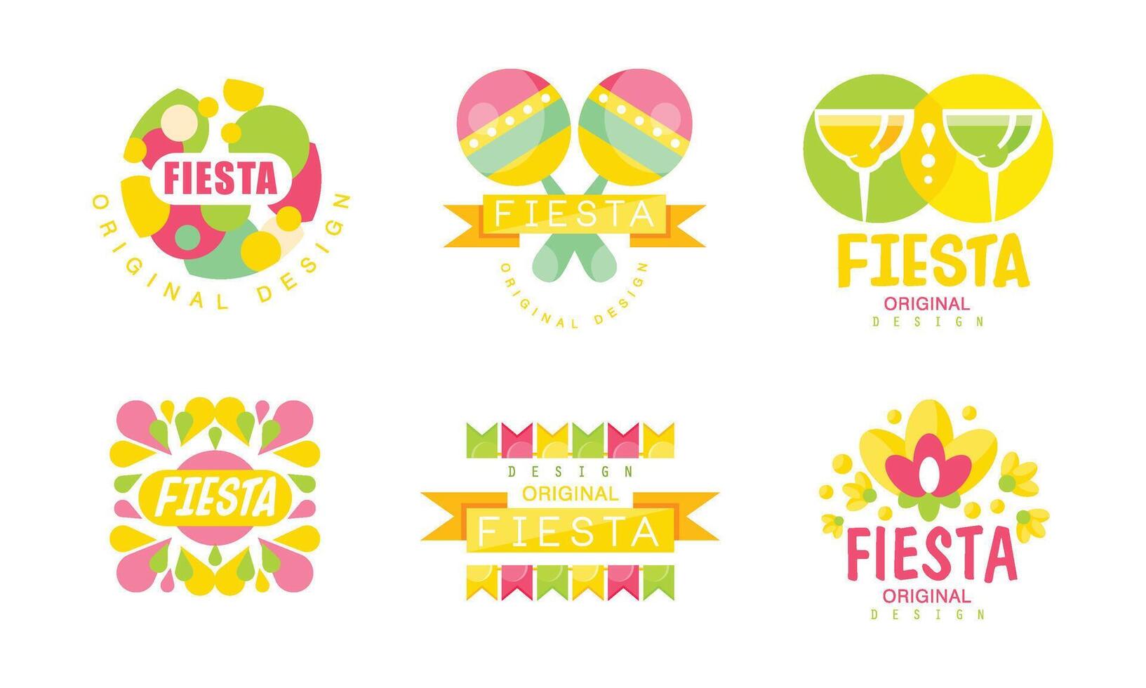 Fiesta Logo and Labels Original Design Set vector