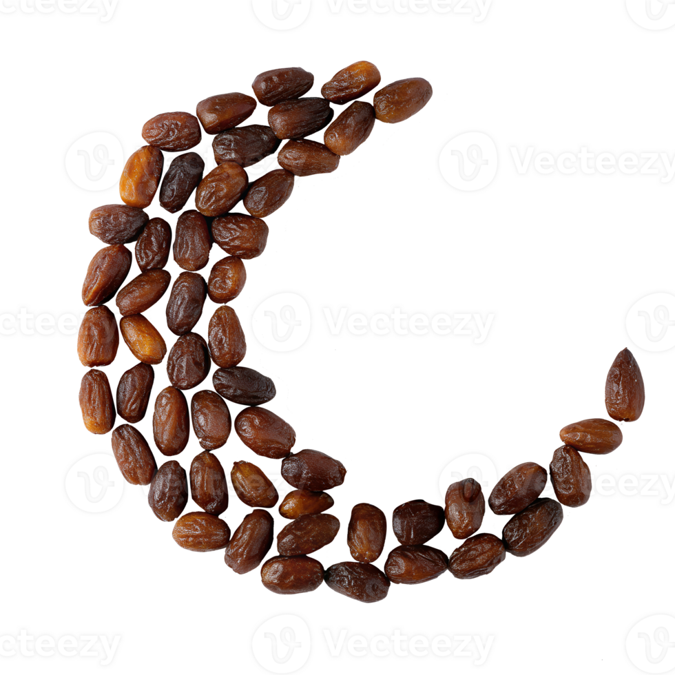 Crescent Moon Made of Dates for Ramadan Kareem Celebration png